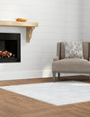 Heritage Elegance Collection Area Rug -  Forbidden Square Teal blue  lifestyle 131