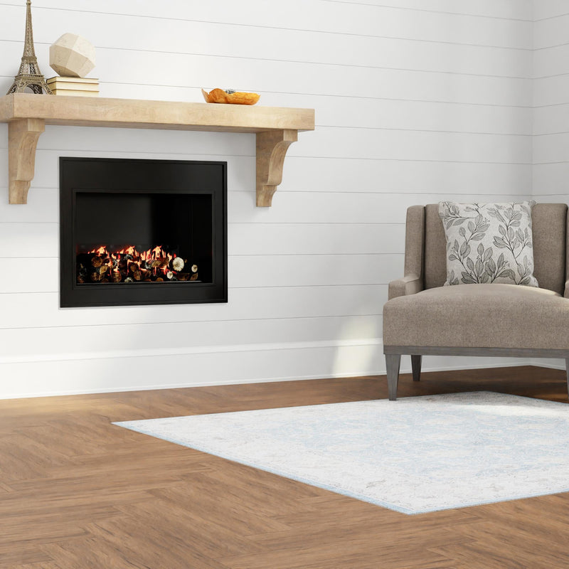 Heritage Elegance Collection Area Rug -  Forbidden Square Teal blue  lifestyle 241