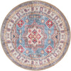 Heritage Elegance Collection Area Rug -  Neuschwanstein Round Light Blue  lifestyle 74