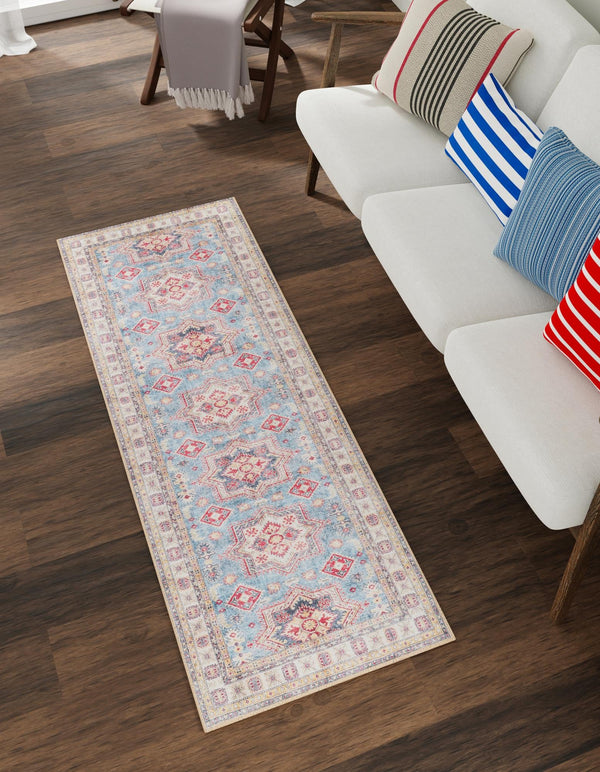 Heritage Elegance Collection Area Rug -  Neuschwanstein Runner Light Blue  lifestyle 82