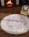 Heritage Elegance Collection Area Rug -  Neuschwanstein Round Light Blue  lifestyle 79