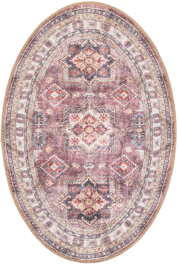 Heritage Elegance Collection Area Rug -  Neuschwanstein Oval Antique Rose Pink  lifestyle 77