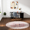Heritage Elegance Collection Area Rug -  Neuschwanstein Round Antique Rose Pink  lifestyle 175