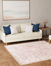 Heritage Elegance Collection Area Rug -  Neuschwanstein Square Antique Rose Pink  lifestyle 90