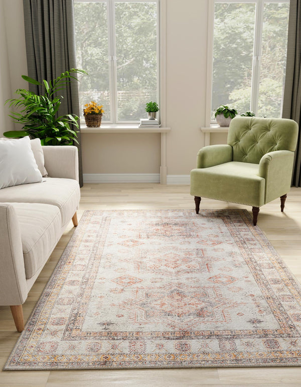 Heritage Elegance Collection Area Rug -  Neuschwanstein Rectangle Ivory  lifestyle 15