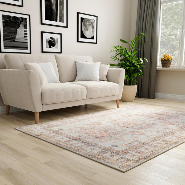 Heritage Elegance Collection Area Rug -  Neuschwanstein Rectangle Ivory  lifestyle 64