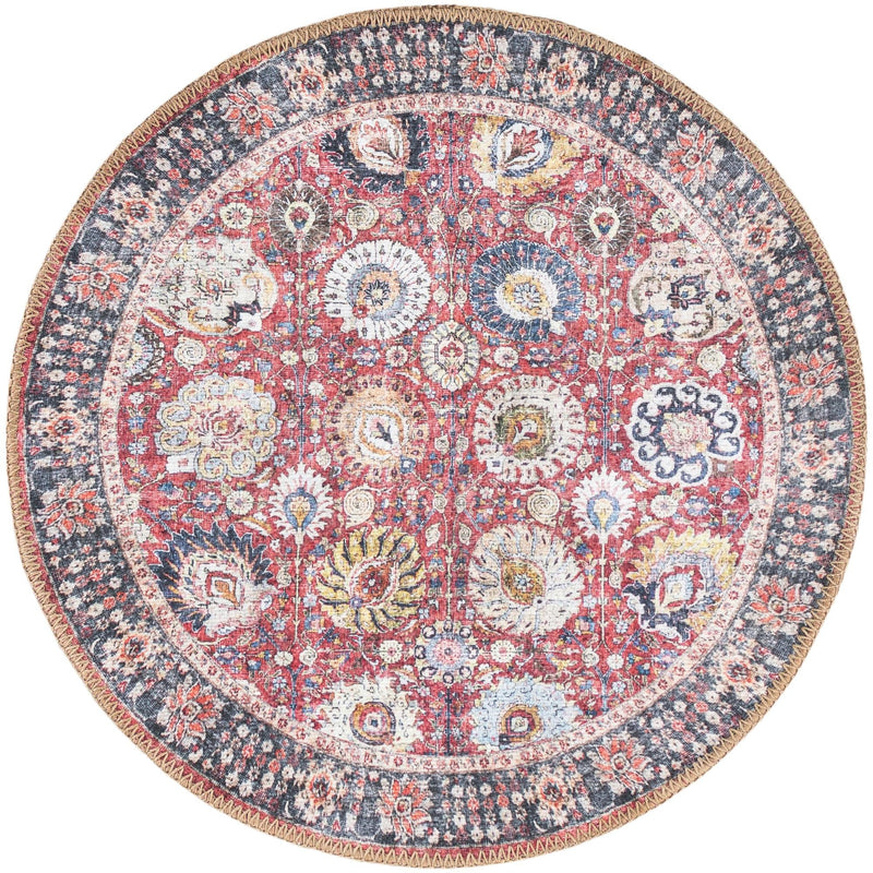 Heritage Elegance Collection Area Rug -  Gatchina Round Vintage Red  lifestyle 19