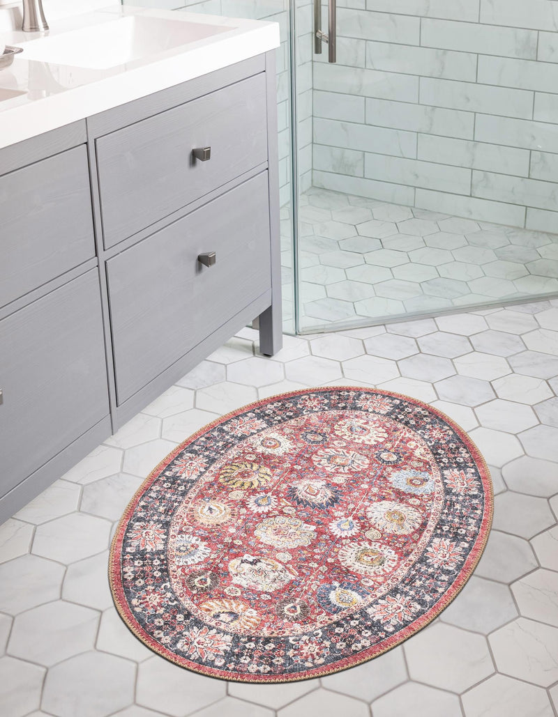 Heritage Elegance Collection Area Rug -  Gatchina Oval Vintage Red  lifestyle 28