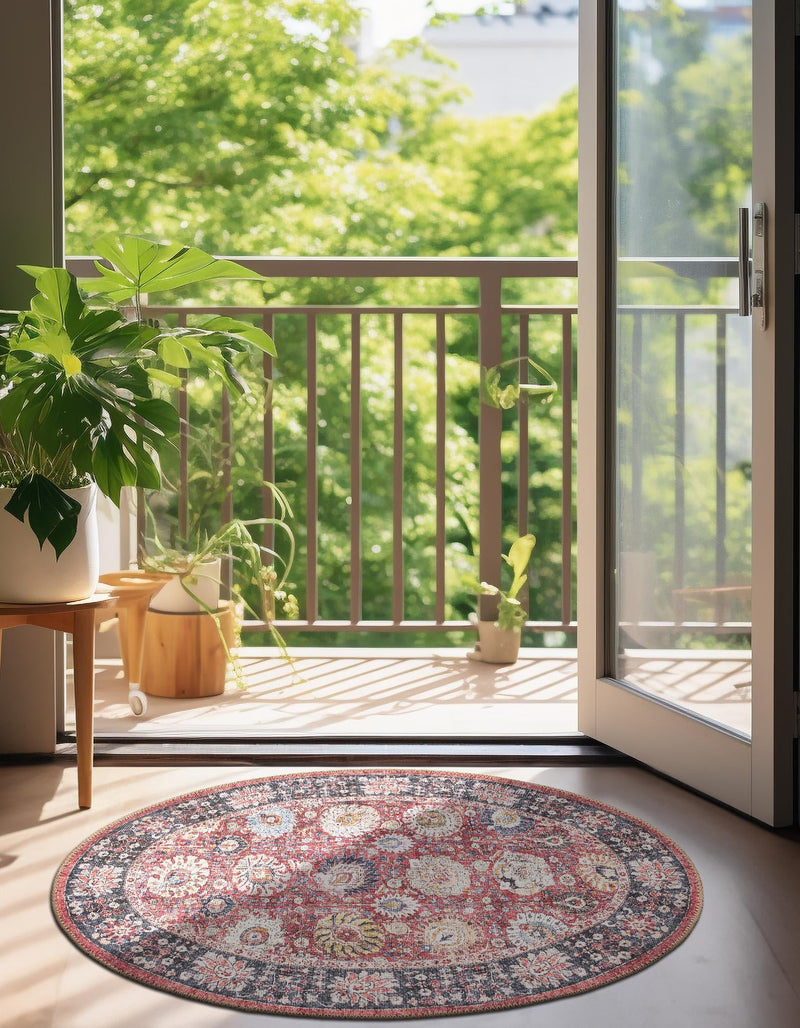 Heritage Elegance Collection Area Rug -  Gatchina Oval Vintage Red  lifestyle 39
