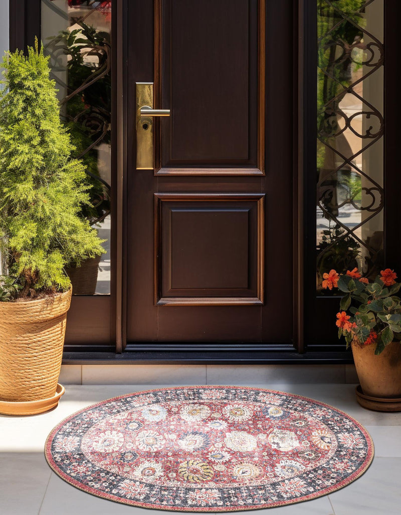Heritage Elegance Collection Area Rug -  Gatchina Oval Vintage Red  lifestyle 40