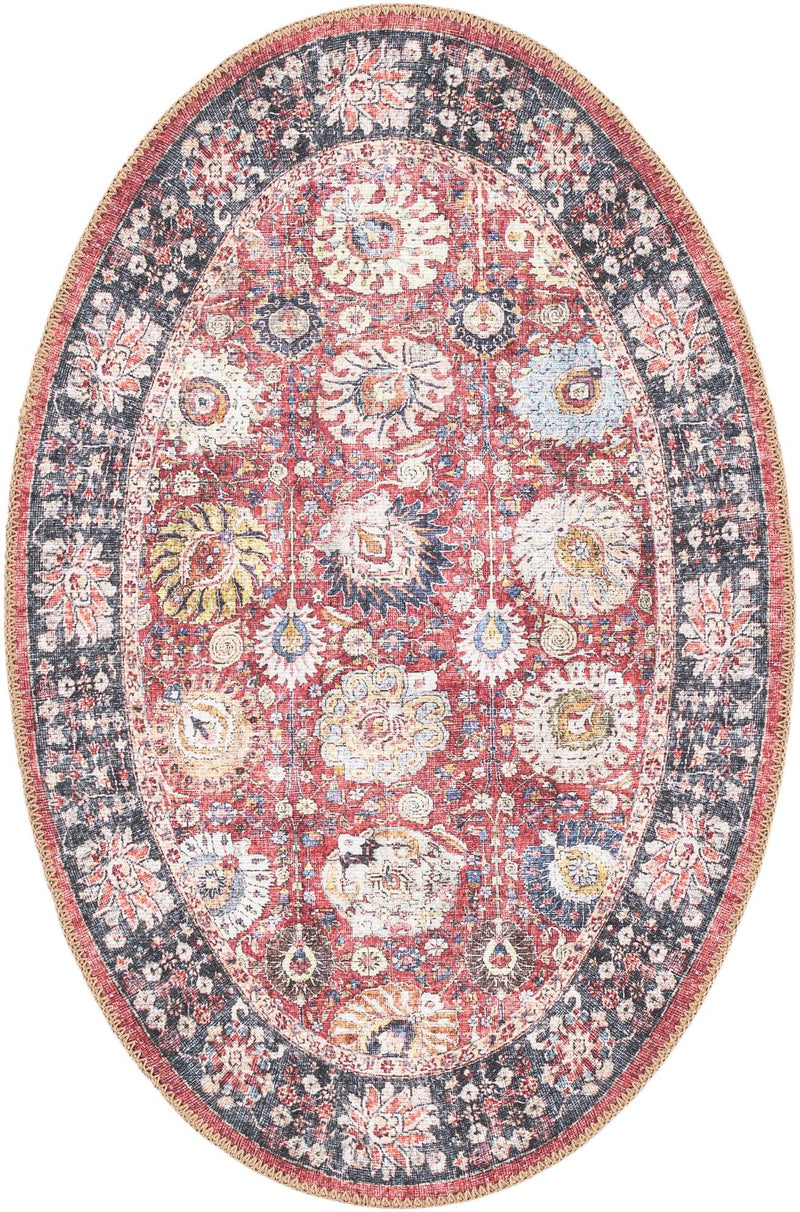 Heritage Elegance Collection Area Rug -  Gatchina Oval Vintage Red  lifestyle 20