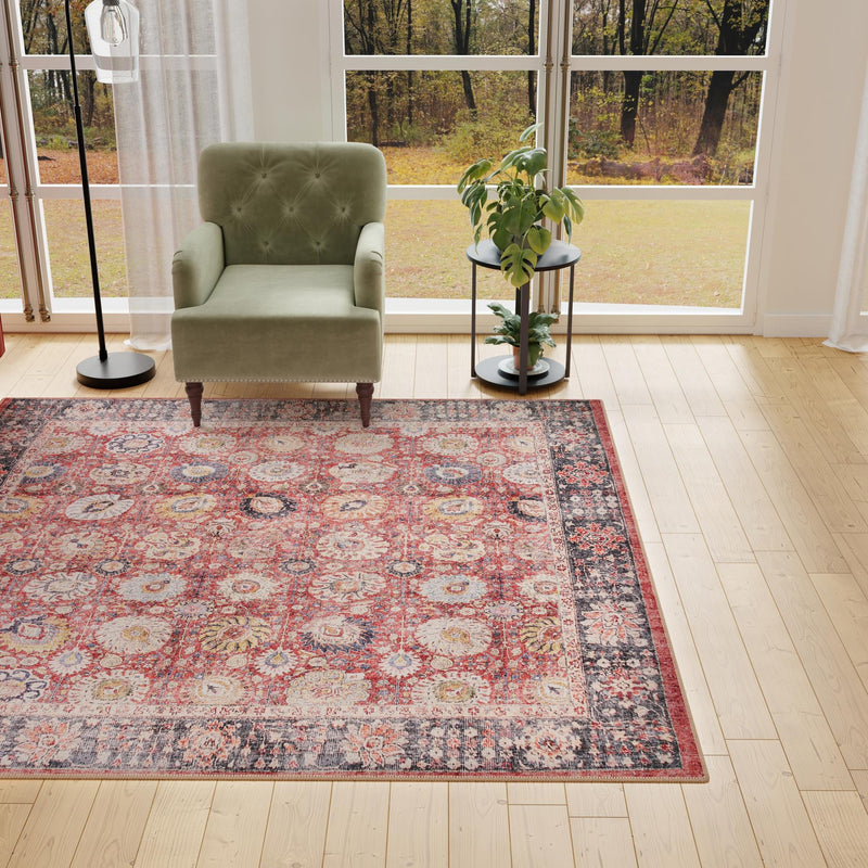 Heritage Elegance Collection Area Rug -  Gatchina Square Vintage Red  lifestyle 89