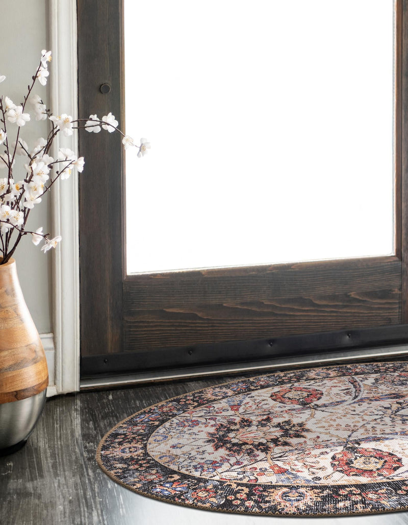 Heritage Elegance Collection Area Rug -  Topkapi Oval Ivory  lifestyle 100