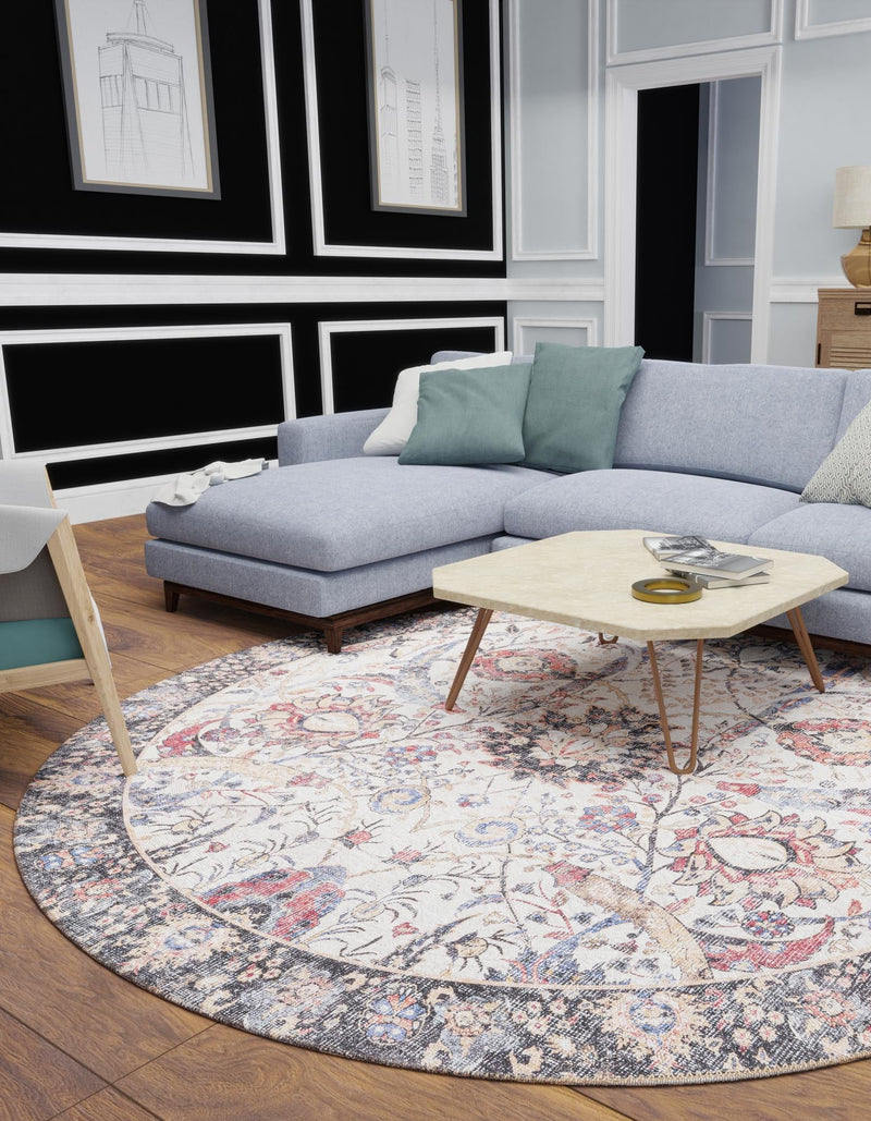 Heritage Elegance Collection Area Rug -  Topkapi Round Ivory  lifestyle 84