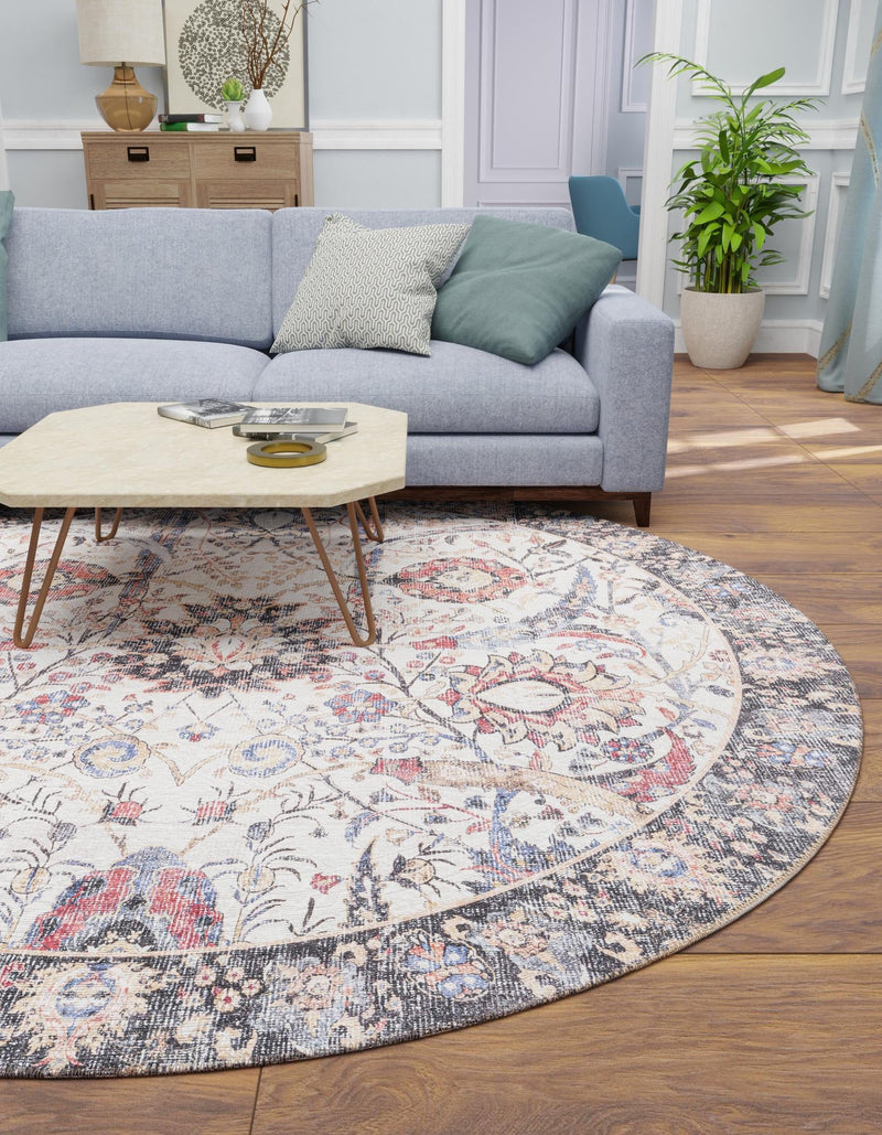 Heritage Elegance Collection Area Rug -  Topkapi Round Ivory  lifestyle 91