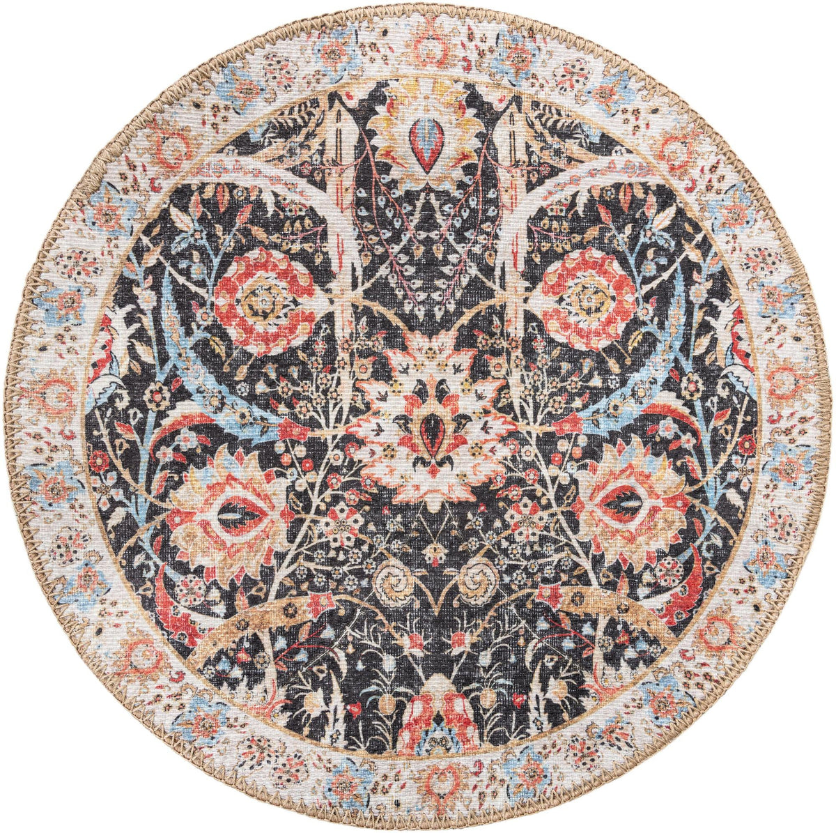 Heritage Elegance Collection Area Rug -  Topkapi Round Black  lifestyle 71