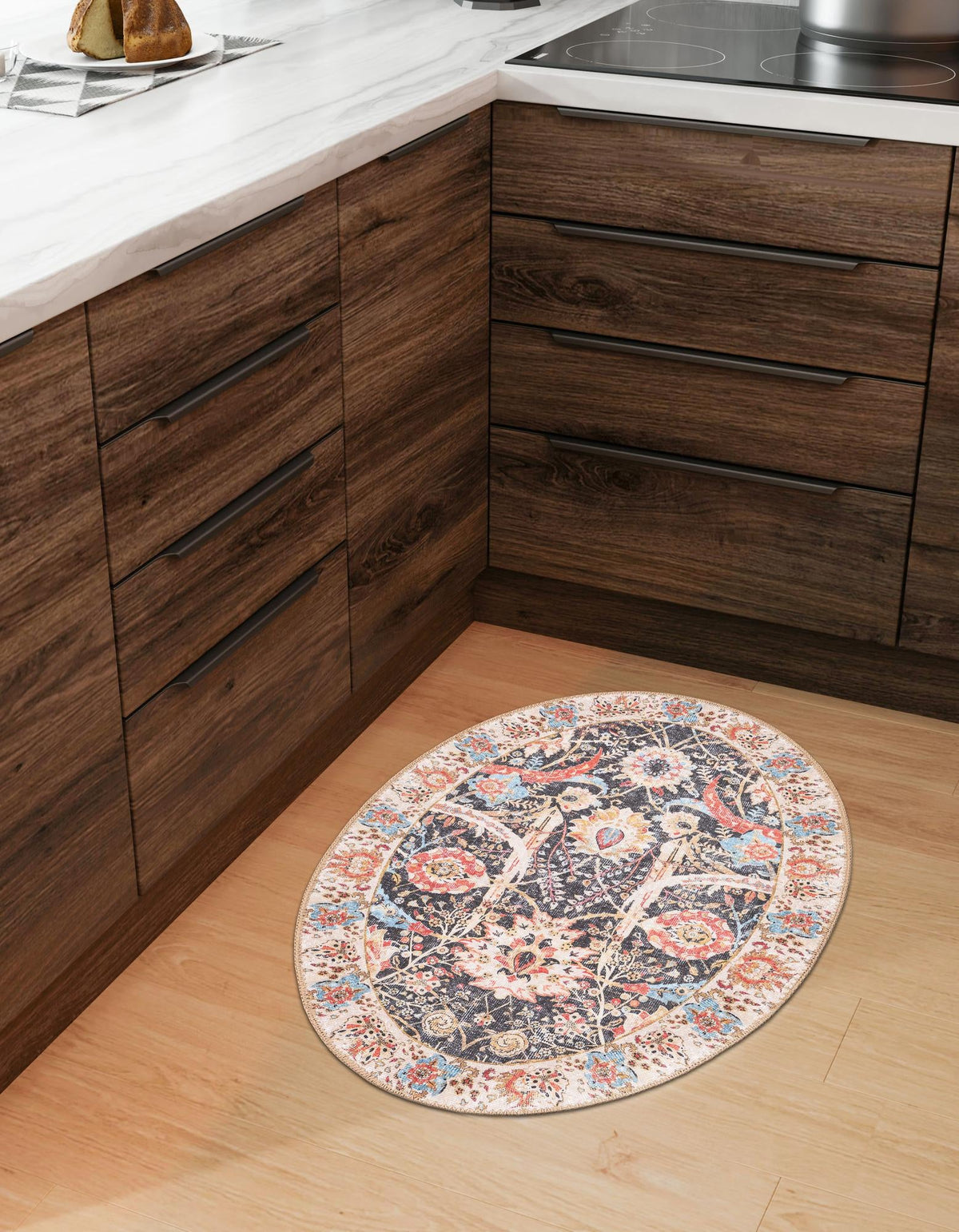 Heritage Elegance Collection Area Rug -  Topkapi Oval Black  lifestyle 117