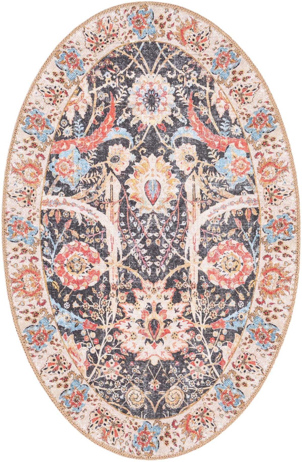 Heritage Elegance Collection Area Rug -  Topkapi Oval Black  lifestyle 76