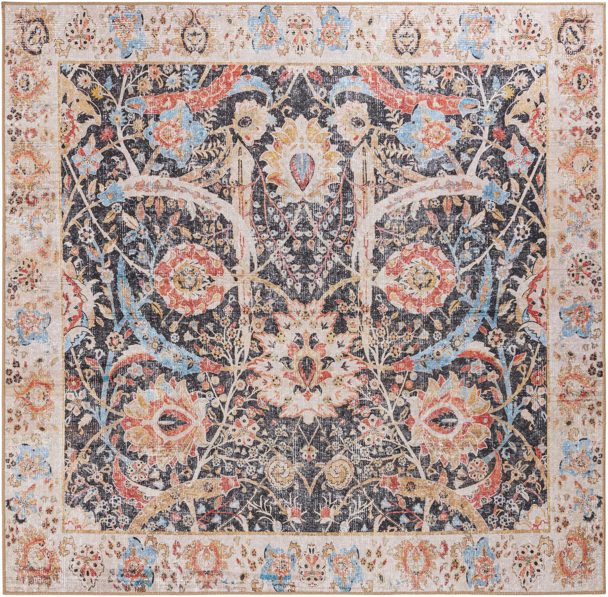Heritage Elegance Collection Area Rug -  Topkapi Square Black  lifestyle 73