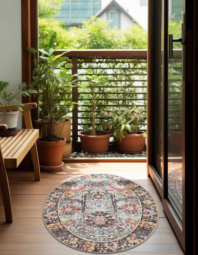 Heritage Elegance Collection Area Rug -  Topkapi Oval Vintage Green  lifestyle 103