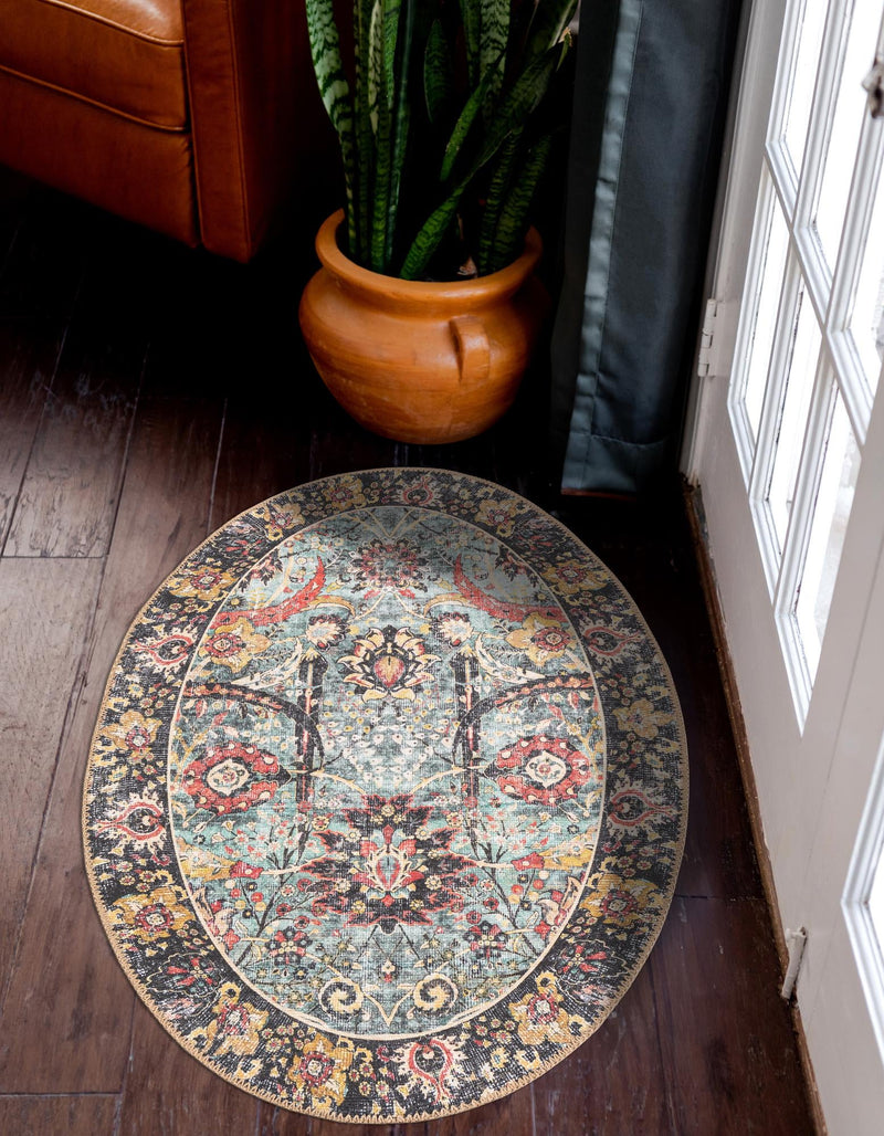 Heritage Elegance Collection Area Rug -  Topkapi Oval Vintage Green  lifestyle 130