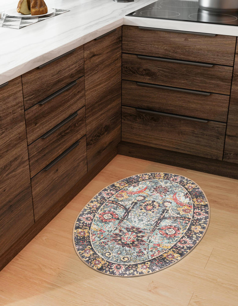 Heritage Elegance Collection Area Rug -  Topkapi Oval Vintage Green  lifestyle 134