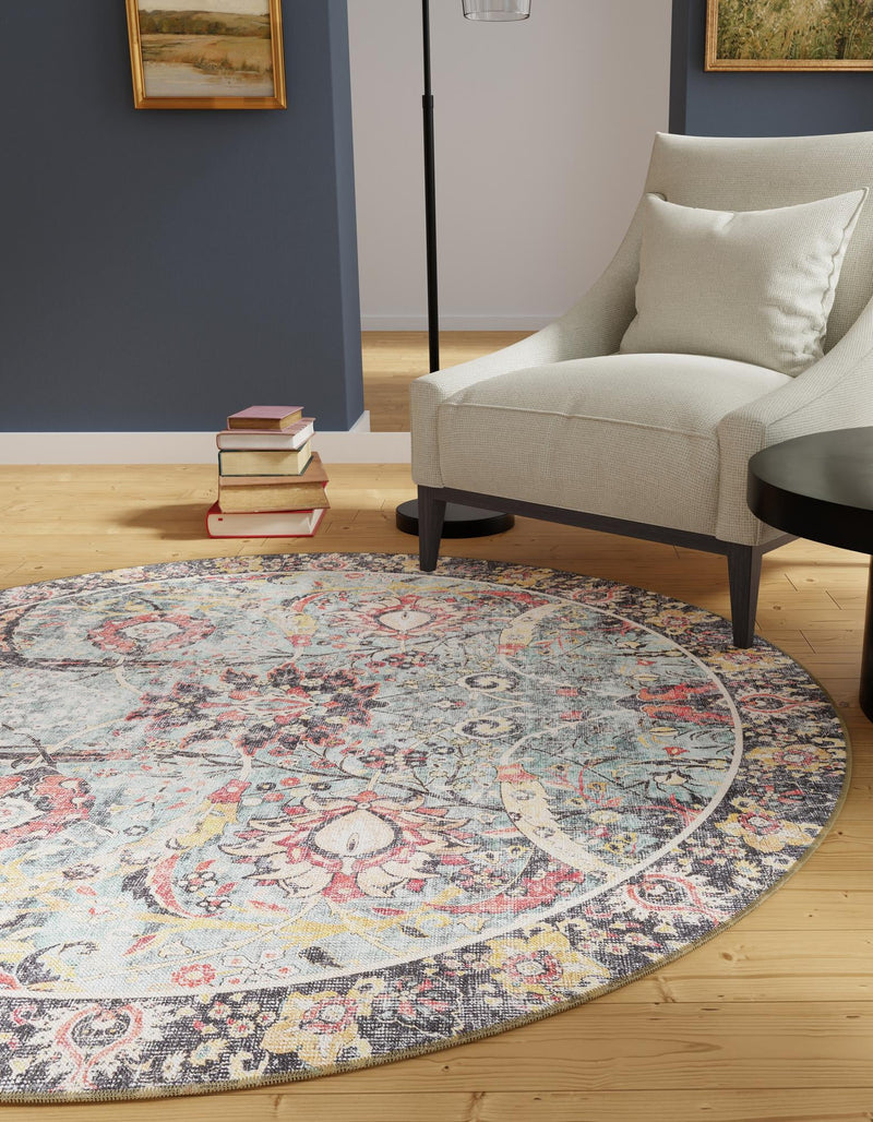Heritage Elegance Collection Area Rug -  Topkapi Round Vintage Green  lifestyle 118
