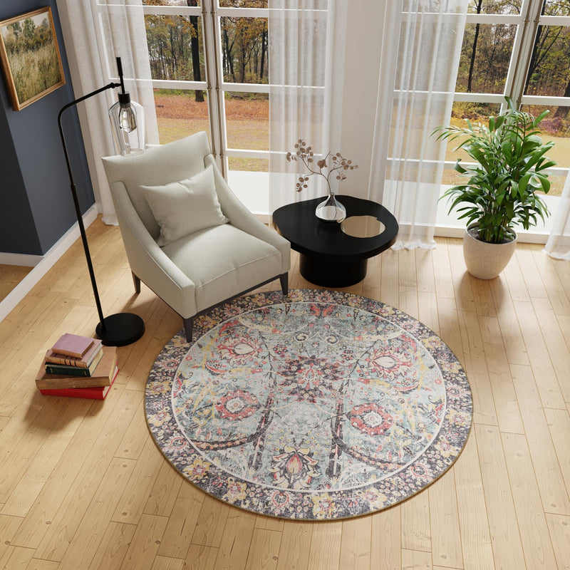 Heritage Elegance Collection Area Rug -  Topkapi Round Vintage Green  lifestyle 167