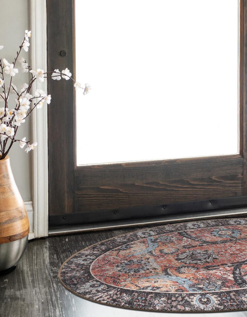Heritage Elegance Collection Area Rug -  Topkapi Oval Vintage Rust Red  lifestyle 131