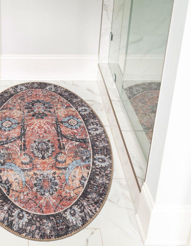 Heritage Elegance Collection Area Rug -  Topkapi Oval Vintage Rust Red  lifestyle 139