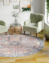 Heritage Elegance Collection Area Rug -  Topkapi Round Vintage Rust Red  lifestyle 96