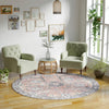 Heritage Elegance Collection Area Rug -  Topkapi Round Vintage Rust Red  lifestyle 183