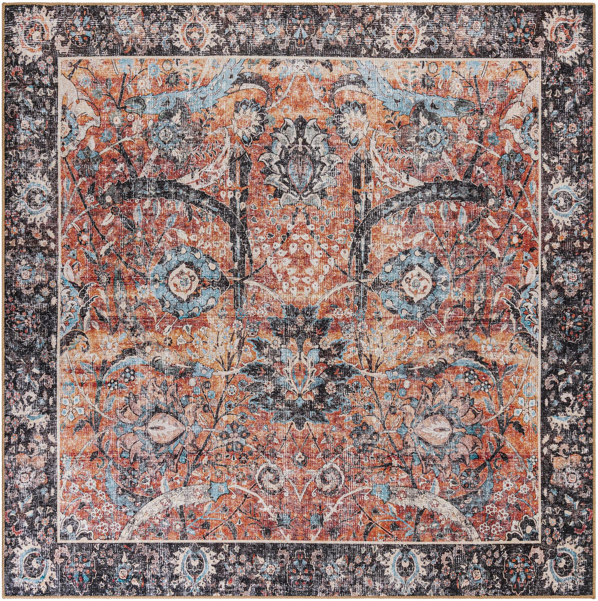 Heritage Elegance Collection Area Rug -  Topkapi Square Vintage Rust Red  lifestyle 78