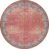 Patio Elegance Collection Area Rug -  Serenity Round Vintage Salmon Coral  lifestyle 16