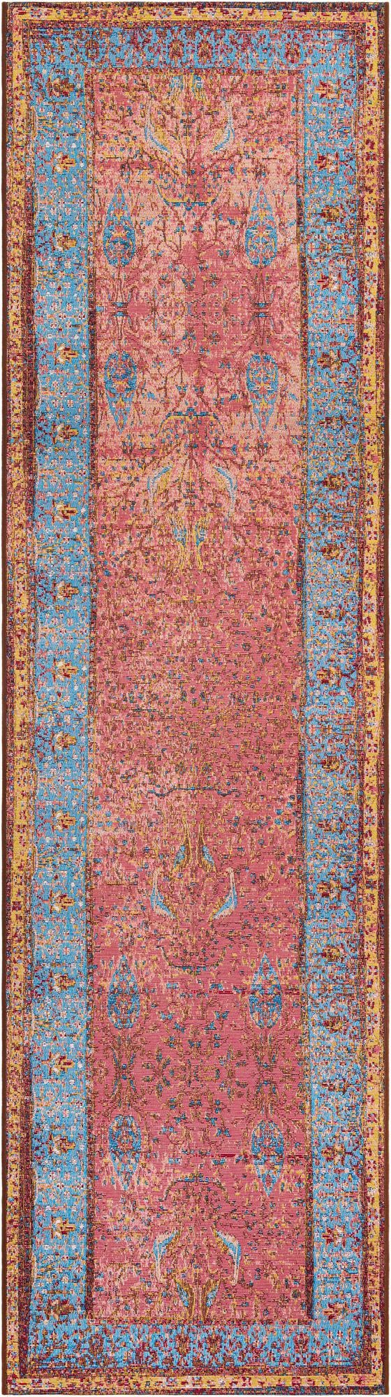 Patio Elegance Collection Area Rug -  Serenity Runner Vintage Salmon Coral  lifestyle 17