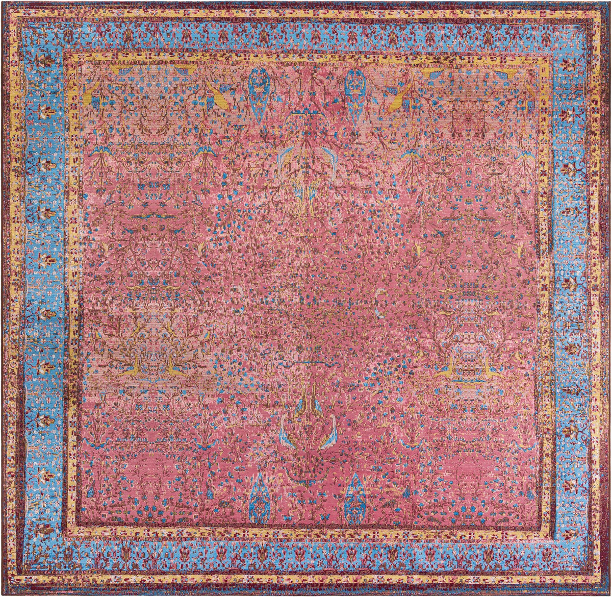 Patio Elegance Collection Area Rug -  Serenity Square Vintage Salmon Coral  lifestyle 18