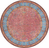 Patio Heritage Collection Area Rug -  Serenity Round Vintage Salmon Coral  lifestyle 50