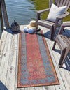 Patio Elegance Collection Area Rug -  Serenity Runner Vintage Salmon Coral  lifestyle 27