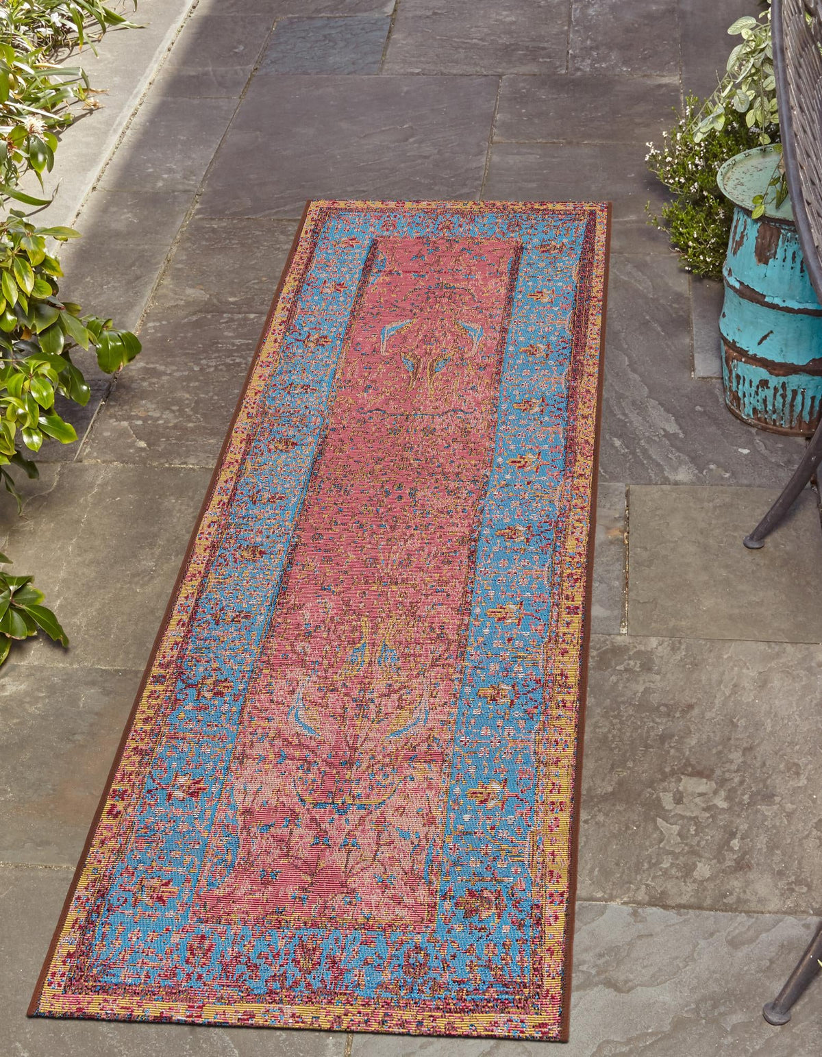 Patio Elegance Collection Area Rug -  Serenity Runner Vintage Salmon Coral  lifestyle 28