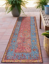 Patio Elegance Collection Area Rug -  Serenity Runner Vintage Salmon Coral  lifestyle 30