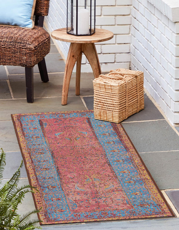 Patio Elegance Collection Area Rug -  Serenity Runner Vintage Salmon Coral  lifestyle 31