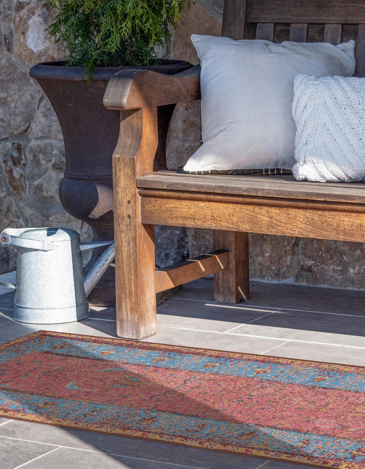 Patio Elegance Collection Area Rug -  Serenity Runner Vintage Salmon Coral  lifestyle 32