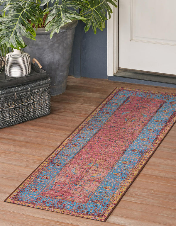 Patio Elegance Collection Area Rug -  Serenity Runner Vintage Salmon Coral  lifestyle 33