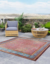 Patio Elegance Collection Area Rug -  Serenity Square Vintage Salmon Coral  lifestyle 24