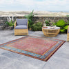 Patio Elegance Collection Area Rug -  Serenity Square Vintage Salmon Coral  lifestyle 68