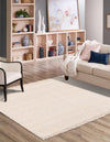 Coastal Weave Jute Collection Area Rug - Seashore Square Ivory  lifestyle 76