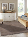 Coastal Weave Jute Collection Area Rug - Seashore Square Gray  lifestyle 77