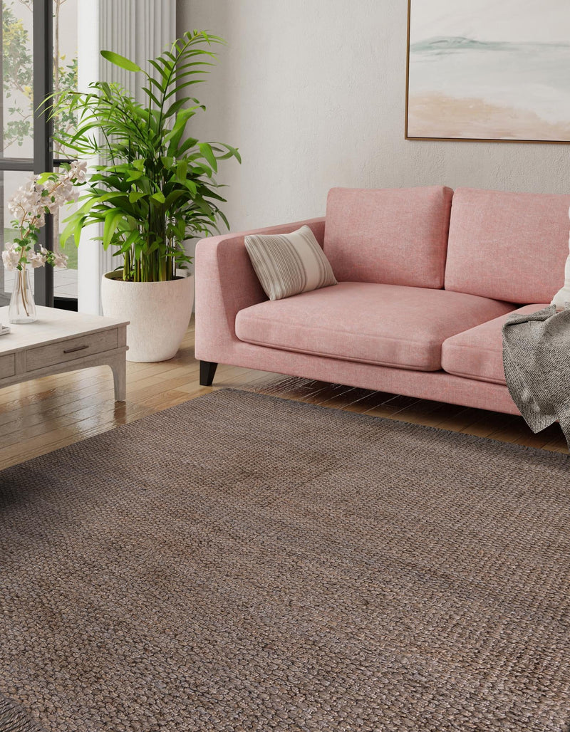Coastal Weave Jute Collection Area Rug - Seashore Square Gray  lifestyle 116