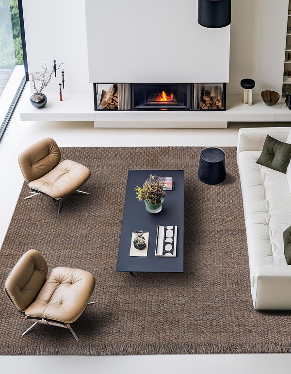Coastal Weave Jute Collection Area Rug - Seashore Square Gray  lifestyle 122