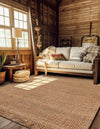 Coastal Weave Jute Collection Area Rug - Seashore Square Natural  lifestyle 78